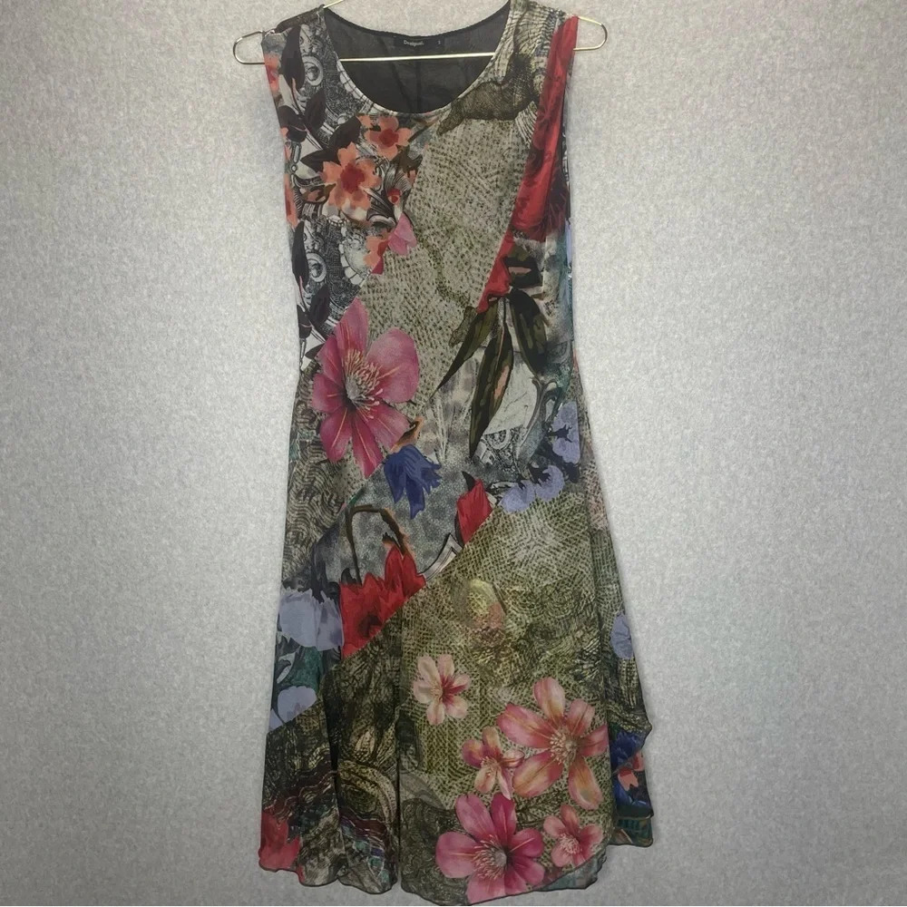 Desigual Karuka Asymmetrical Patchwork Floral Swi… - image 5